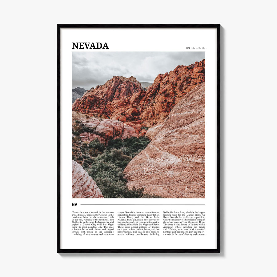 Nevada Travel Poster, framed poster mockup