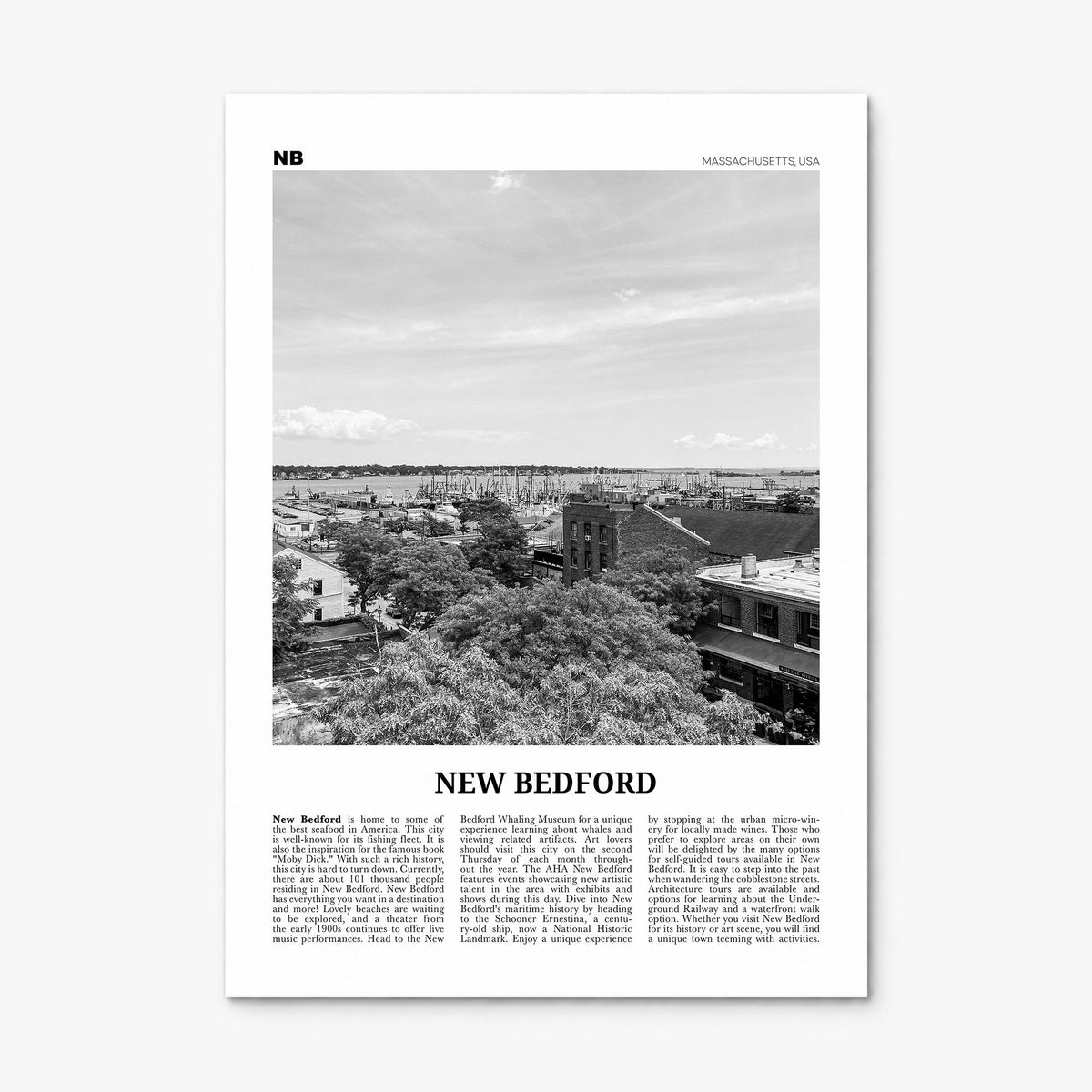 New Bedford Newspaper Poster, print only (unframed)