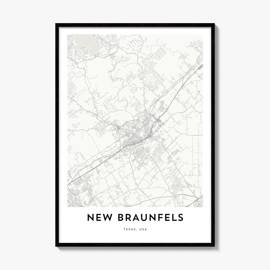 New Braunfels Map Poster, framed poster mockup