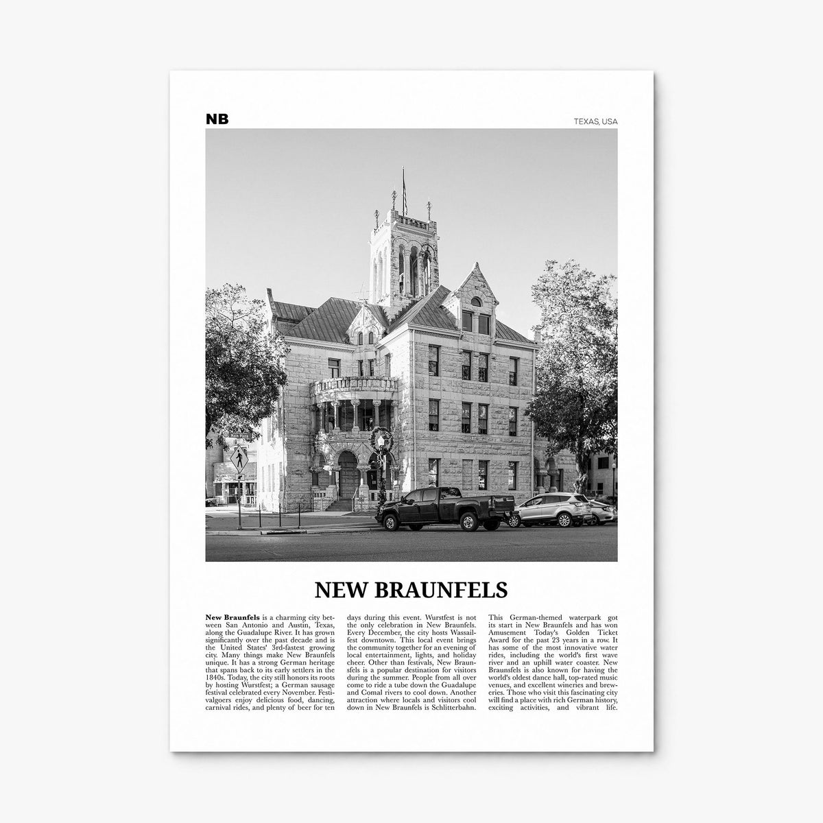 New Braunfels Newspaper Poster, print only (unframed)
