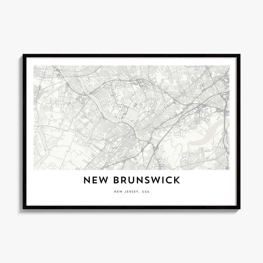 New Brunswick Map Poster, framed poster mockup