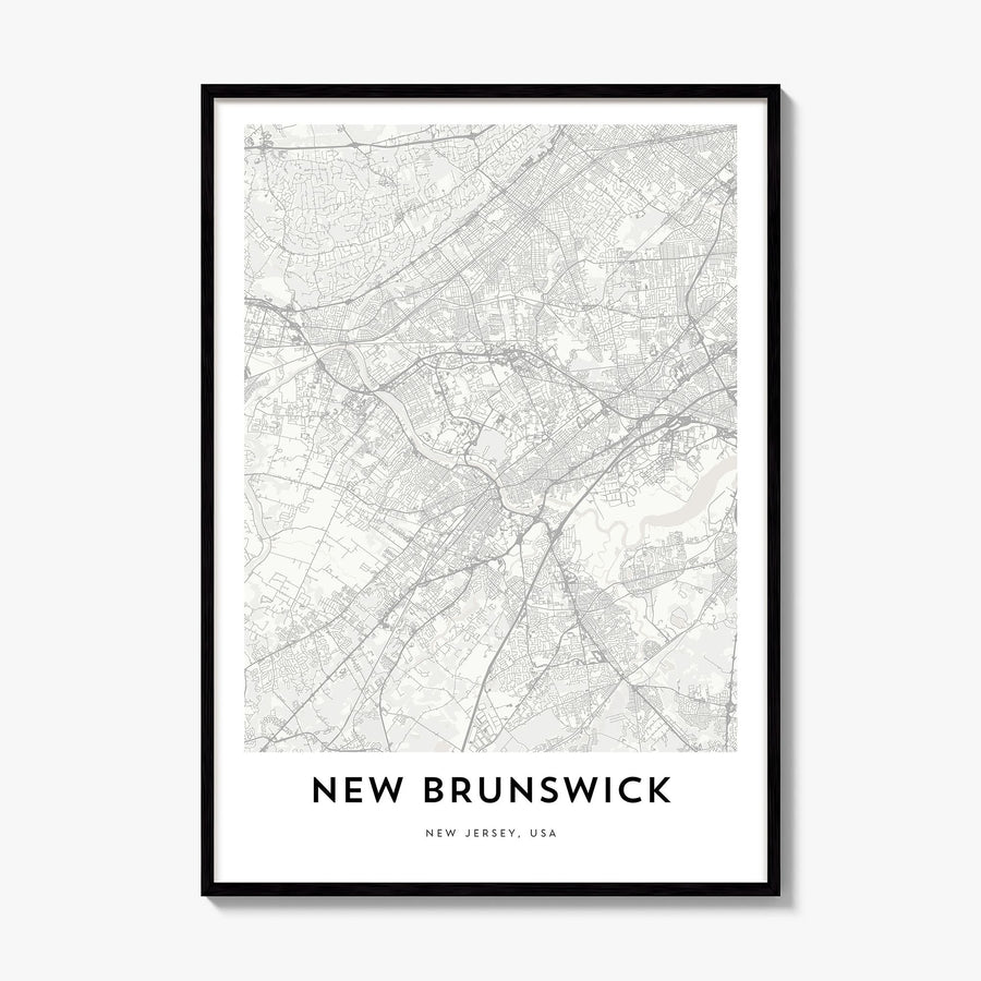 New Brunswick Map Poster, framed poster mockup