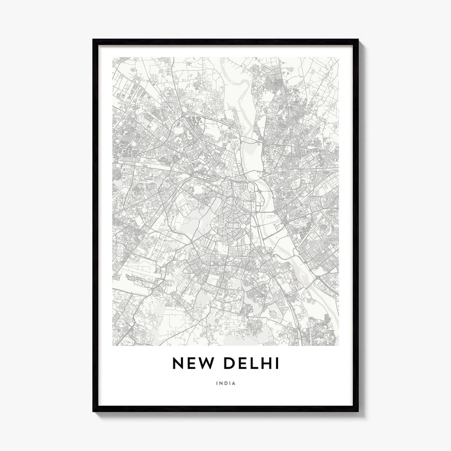 New Delhi Map Poster, framed poster mockup