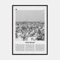 New Delhi Poster Black Wood / 8x12 in Nbourhood Travel B&W Poster