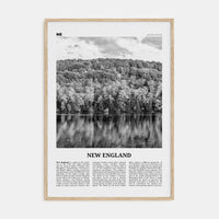 New England Poster Natural Wood / 8x12 in Nbourhood Travel B&W Poster