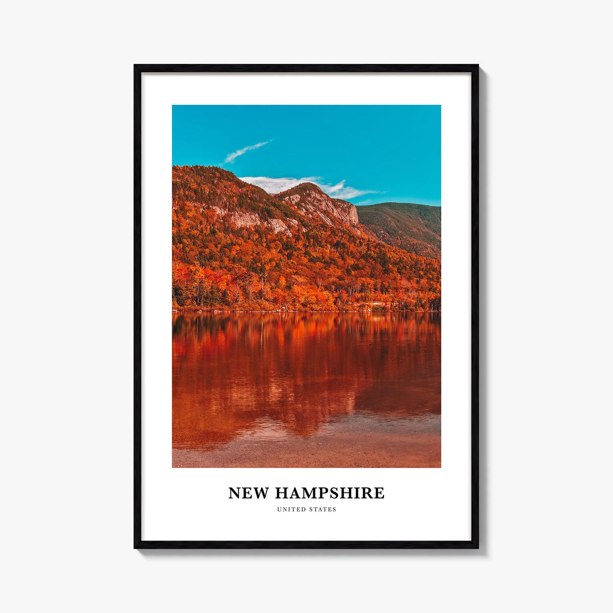 New Hampshire no. 1 colorful classic poster of United States – vertical wall art, unframed print shown in interior mockup
