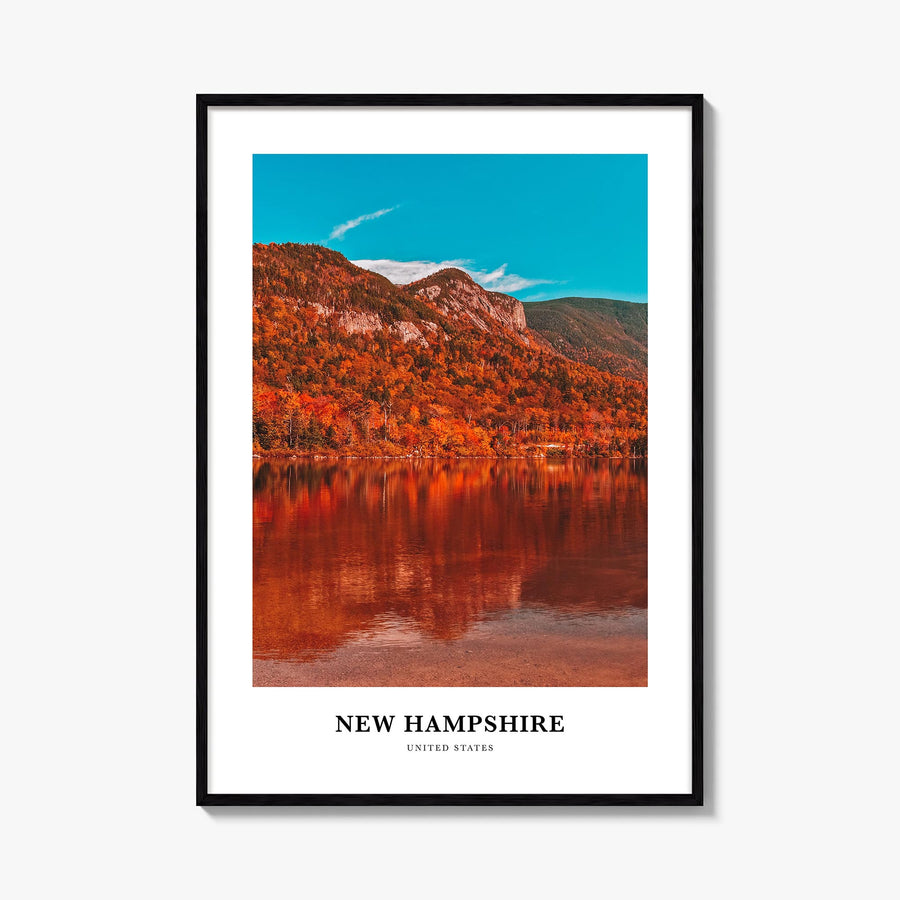 New Hampshire no. 1 colorful classic poster of United States – vertical wall art, unframed print shown in interior mockup