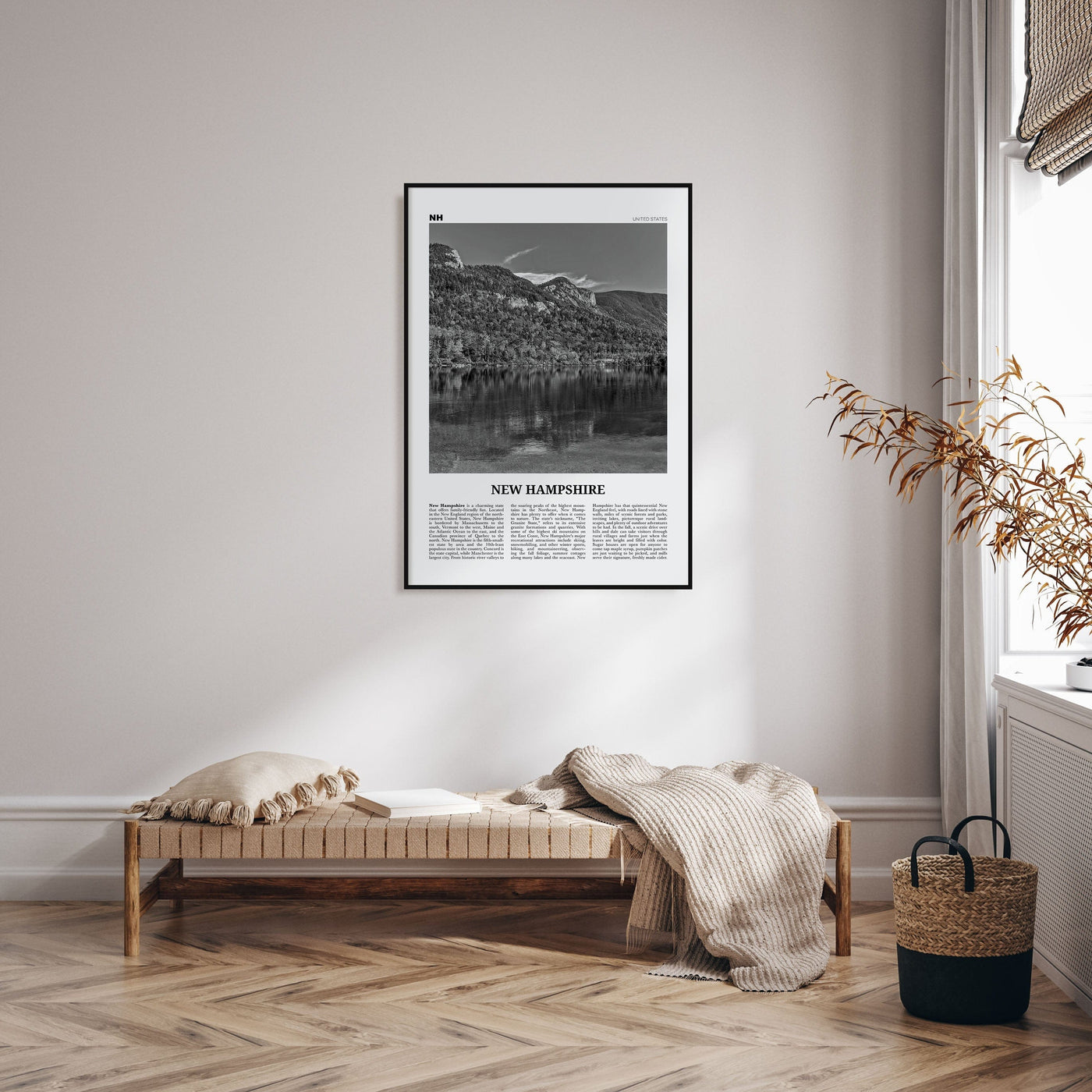 New Hampshire No 1 Poster Nbourhood Travel B&W Poster