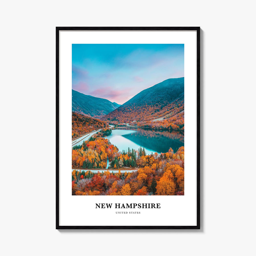 New Hampshire no. 2 colorful classic poster of United States – vertical wall art, unframed print shown in interior mockup