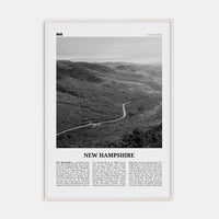 New Hampshire No 2 Poster White Wood / 8x12 in Nbourhood Travel B&W Poster