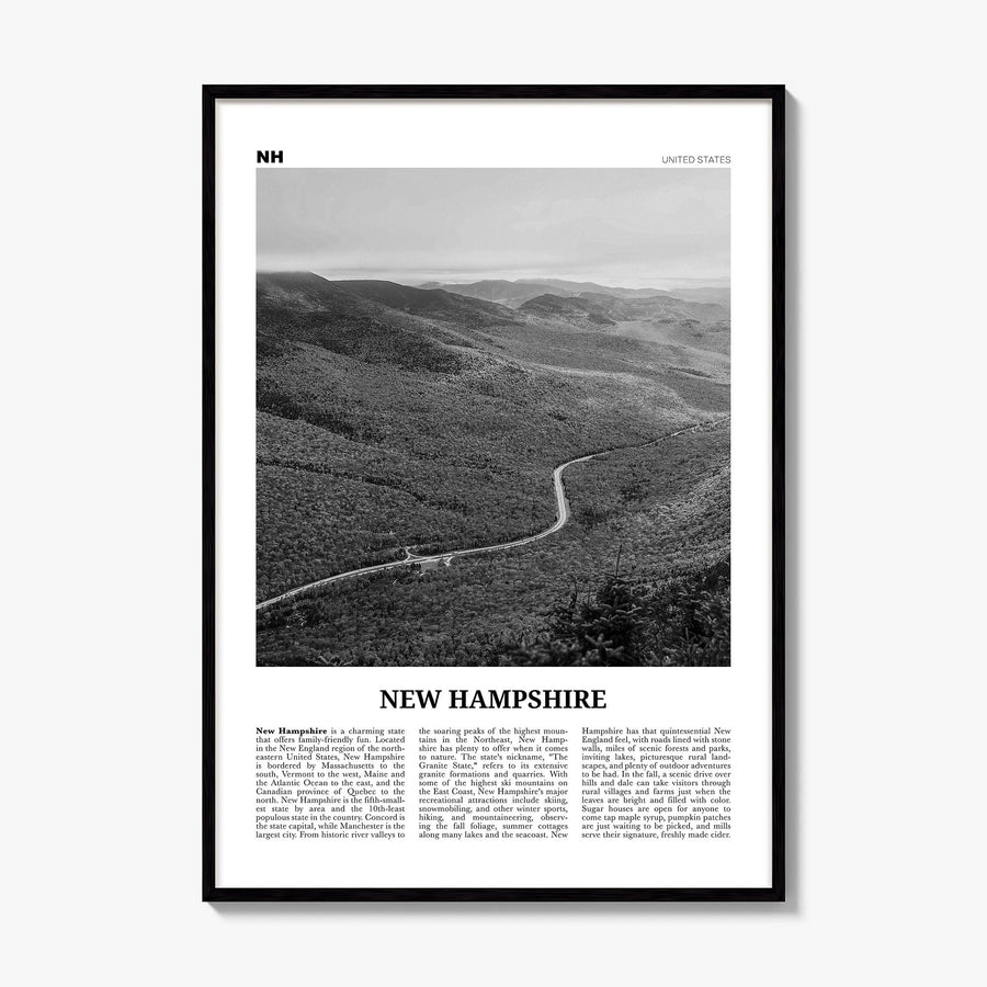 New Hampshire Newspaper No 2 Poster, framed poster mockup