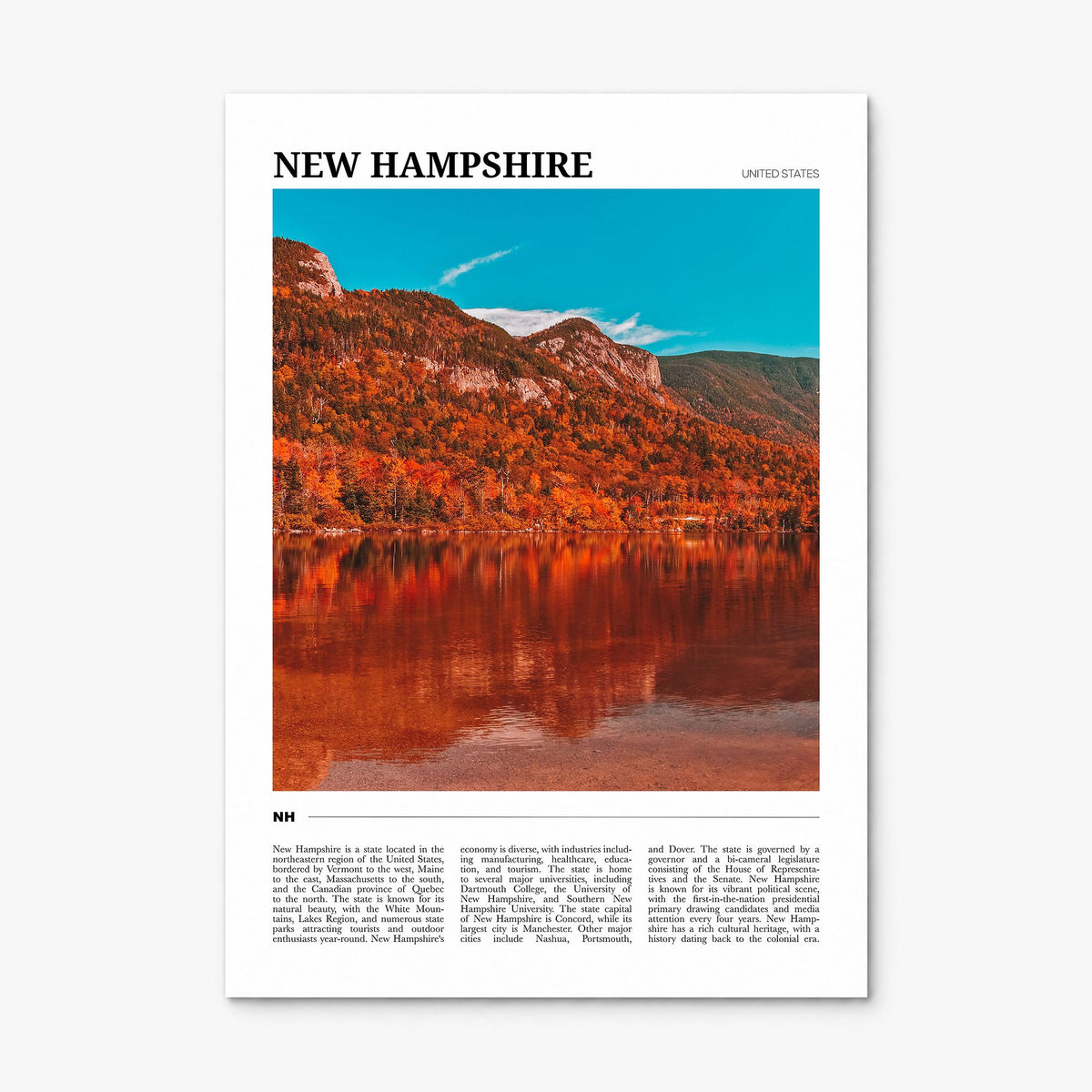 New Hampshire Travel No 1 Poster, print only (unframed)
