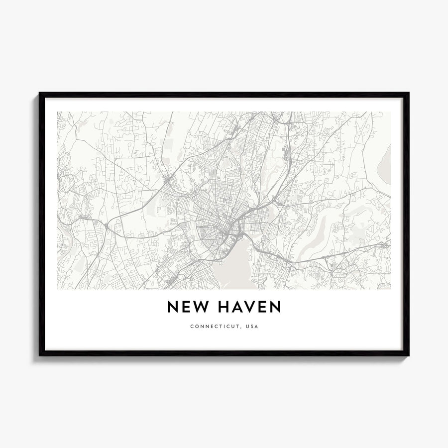 New Haven Map Poster, framed poster mockup