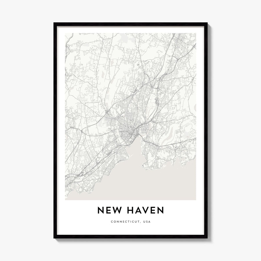 New Haven Map Poster, framed poster mockup