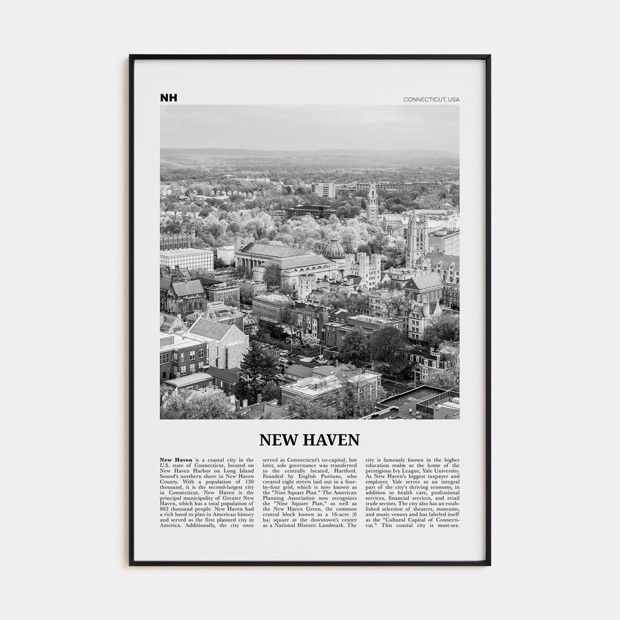 New Haven Poster None / 8x12 in Nbourhood Travel B&W Poster