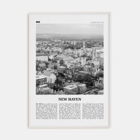 New Haven Poster White Wood / 8x12 in Nbourhood Travel B&W Poster