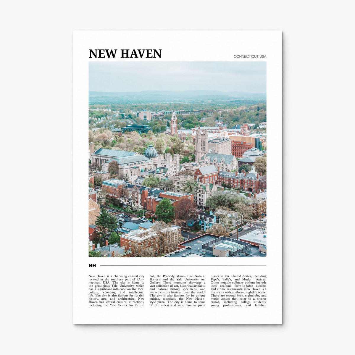 New Haven Travel Poster, print only (unframed)