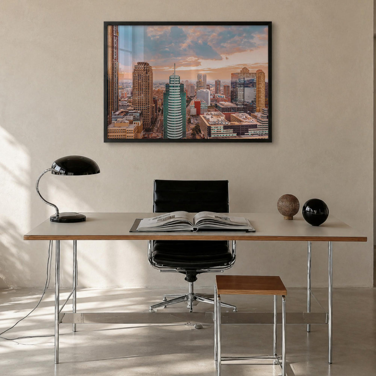 New Jersey colorful photo poster of United States – horizontal wall art in black wood frame, hanging on wall