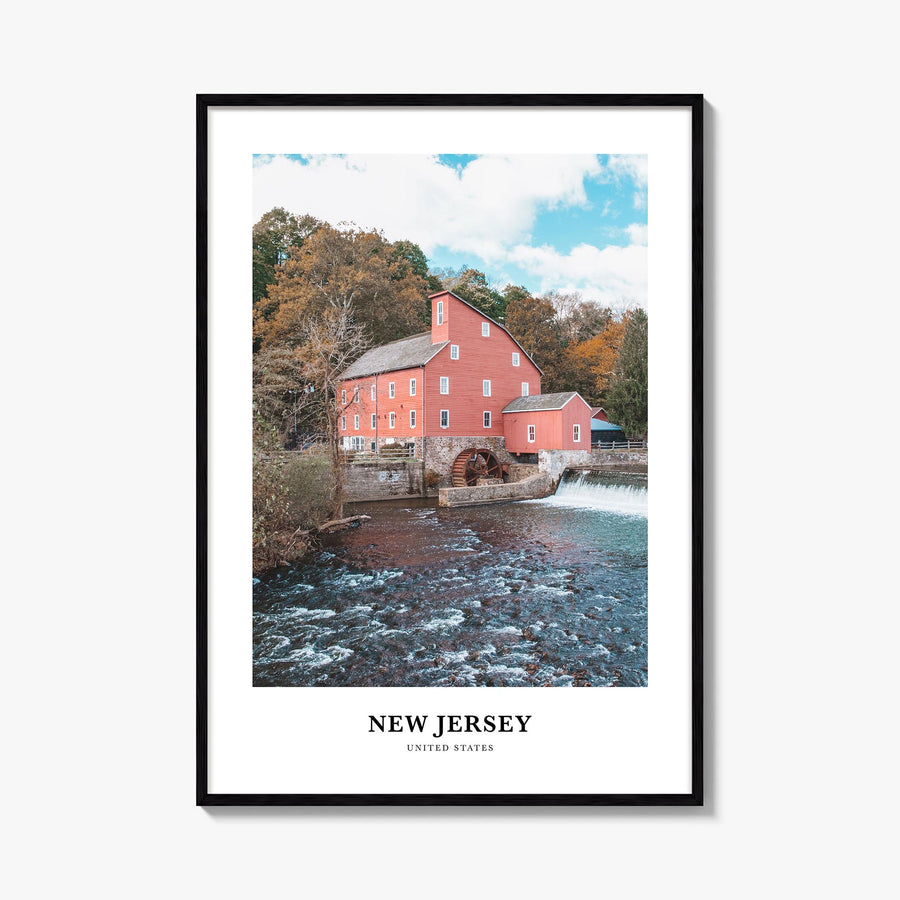 New Jersey no. 1 colorful classic poster of United States – vertical wall art, unframed print shown in interior mockup
