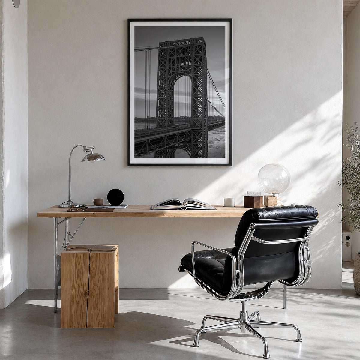 New Jersey no. 2 black & white photo poster of United States – vertical wall art in black wood frame with white border, hangi