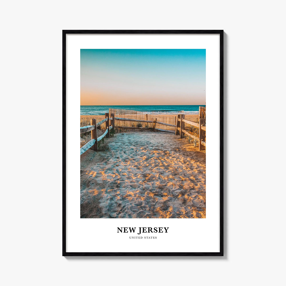 New Jersey no. 2 colorful classic poster of United States – vertical wall art, unframed print shown in interior mockup