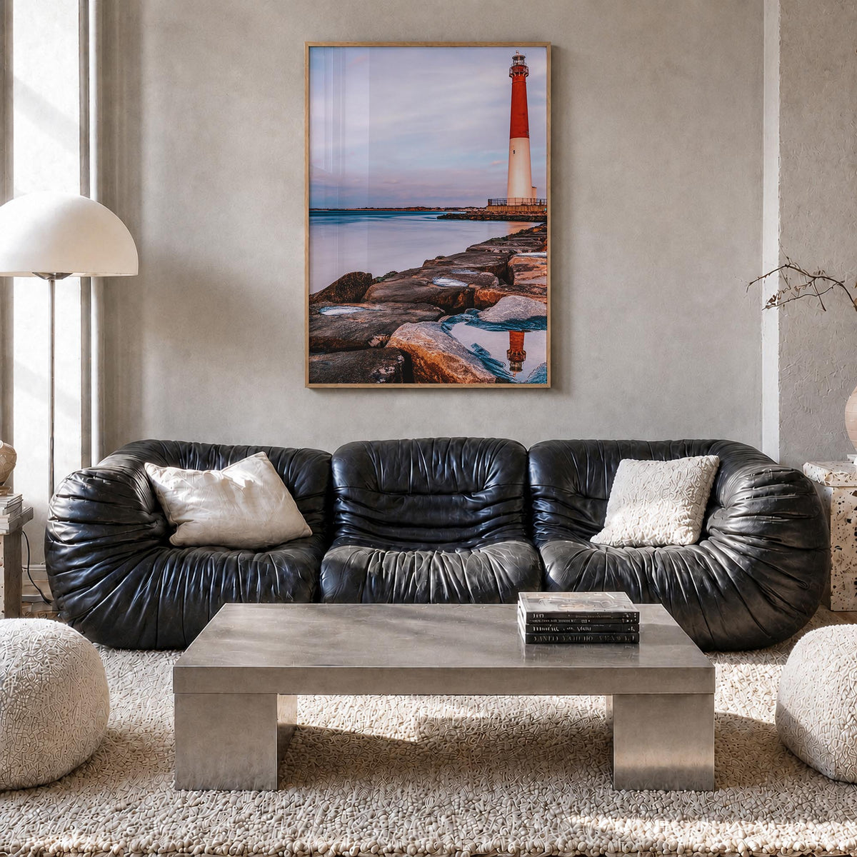 New Jersey no. 2 colorful photo poster of United States – vertical wall art in natural wood frame, hanging on wall