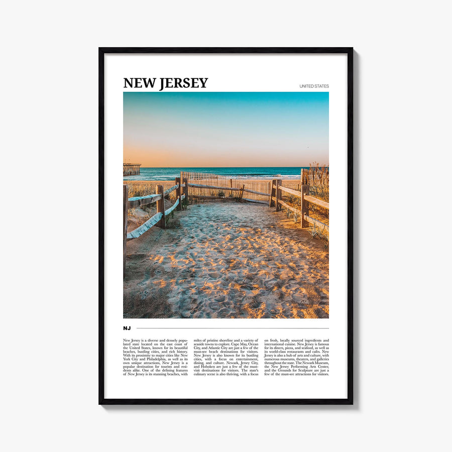 New Jersey no. 2 colorful travel poster of United States – vertical wall art, unframed print shown in interior mockup
