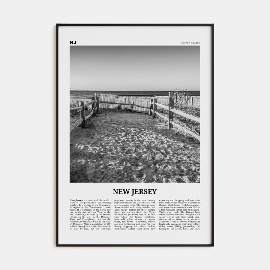 New Jersey No 2 Poster None / 8x12 in Nbourhood Travel B&W Poster