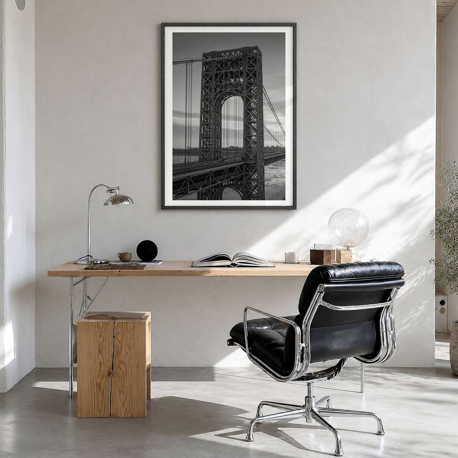New Jersey Photo No 2 Poster in a black wood frame, hanging in a bright home office, white border