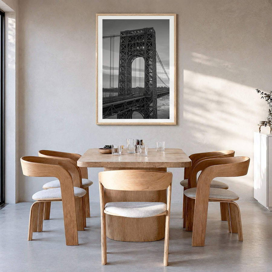 New Jersey Photo No 2 Poster in a natural wood frame, hanging in a dining room, white border