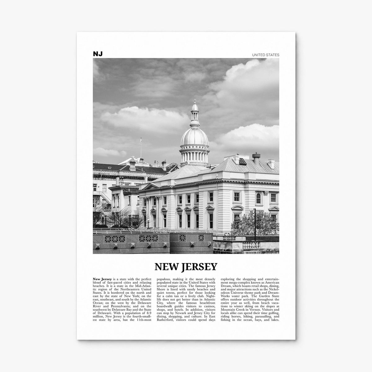 New Jersey Newspaper No 4 Poster, print only (unframed)