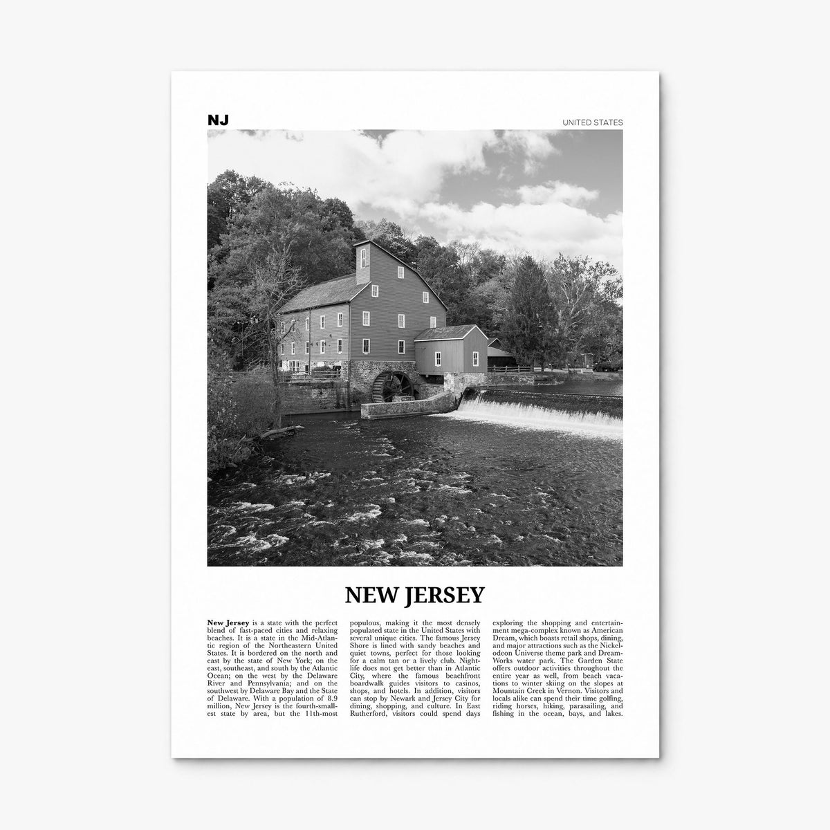 New Jersey Newspaper No 5 Poster, print only (unframed)