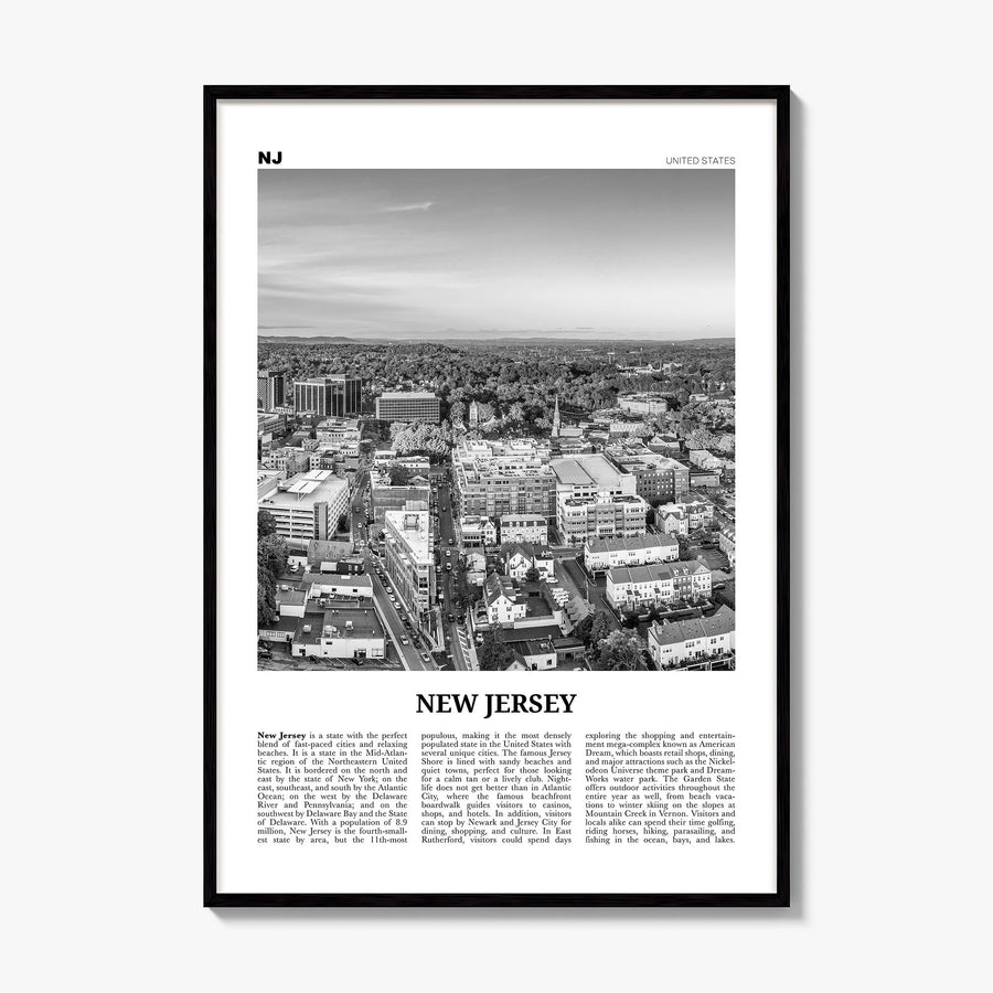 New Jersey Newspaper No 6 Poster, framed poster mockup