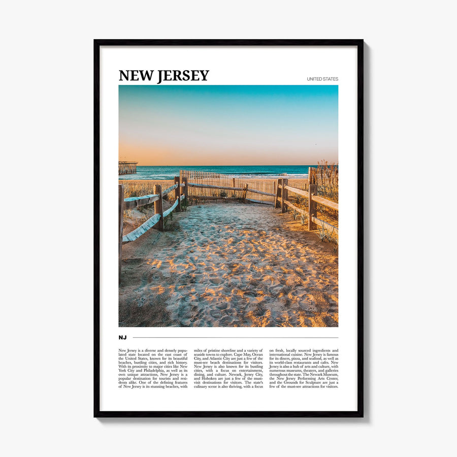 New Jersey Travel No 2 Poster, framed poster mockup