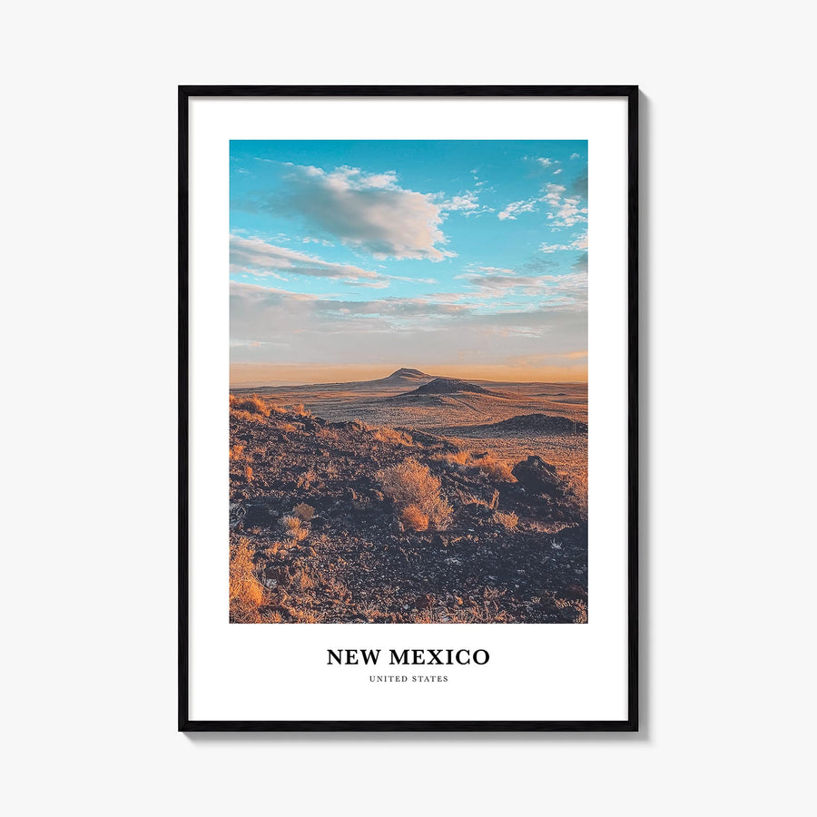 New Mexico colorful classic poster of United States – vertical wall art, unframed print shown in interior mockup