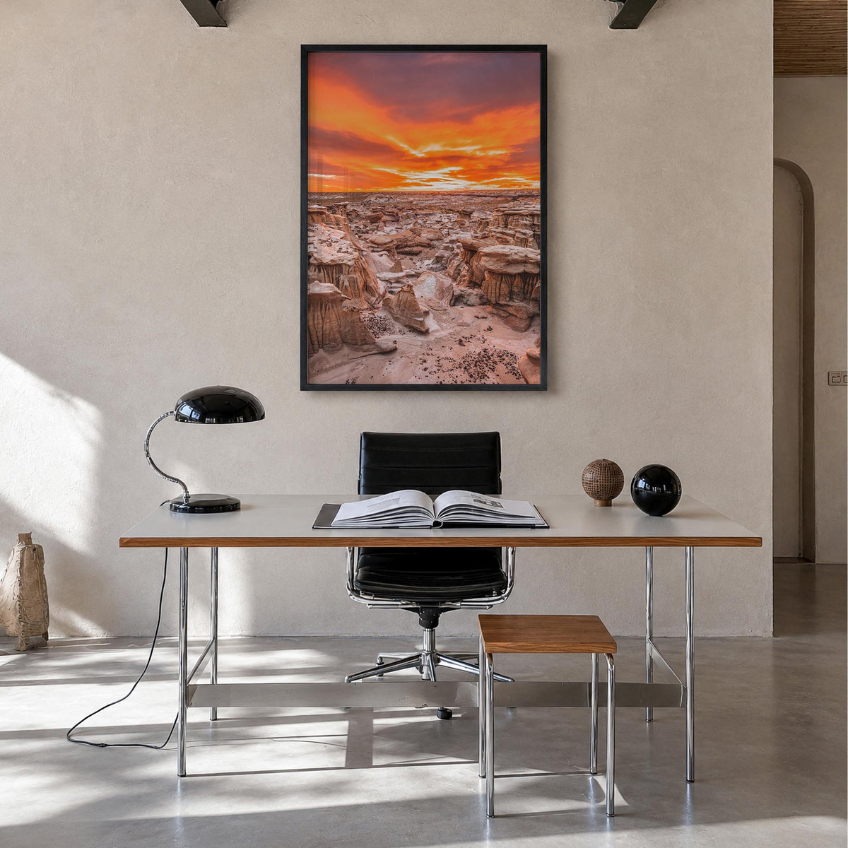 New Mexico no. 1 colorful photo poster of United States – vertical wall art in black wood frame, hanging on wall