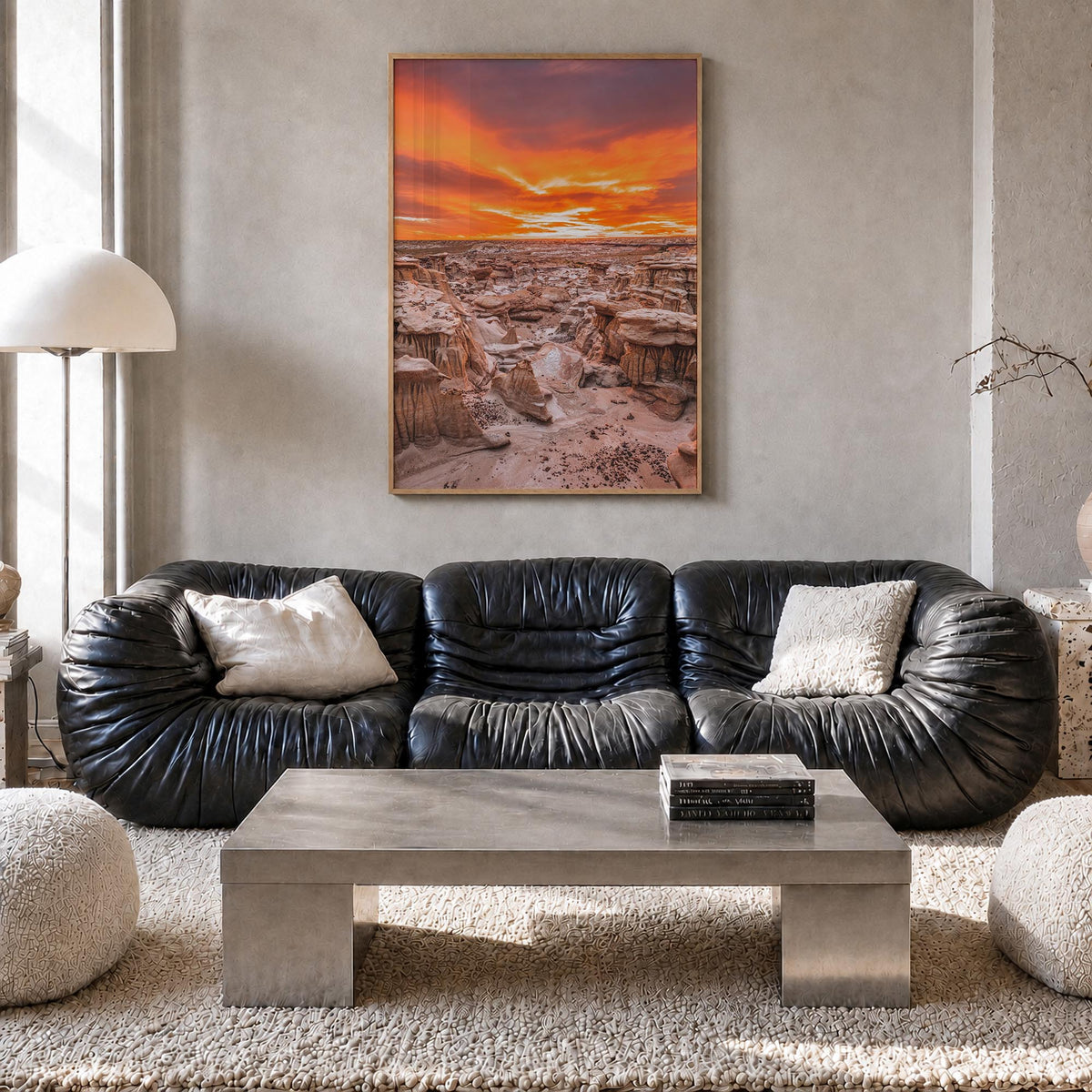 New Mexico no. 1 colorful photo poster of United States – vertical wall art in natural wood frame, hanging on wall