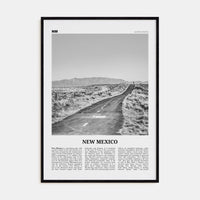 New Mexico No 1 Poster Black Wood / 8x12 in Nbourhood Travel B&W Poster