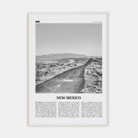 New Mexico No 1 Poster White Wood / 8x12 in Nbourhood Travel B&W Poster