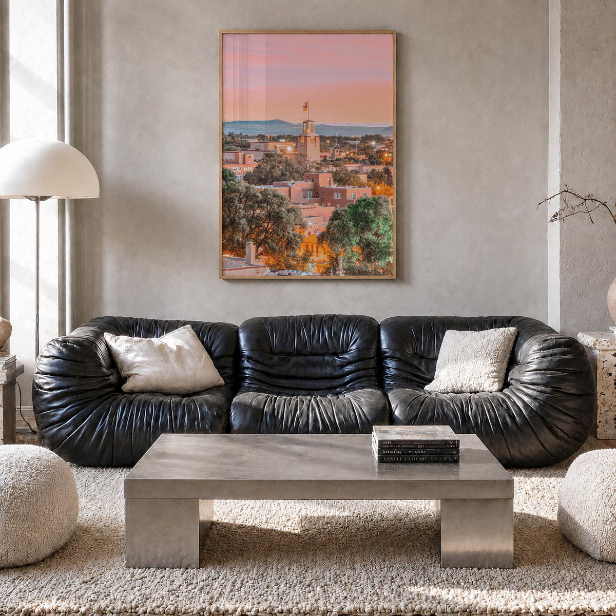 New Mexico no. 2 colorful photo poster of United States – vertical wall art in natural wood frame, hanging on wall