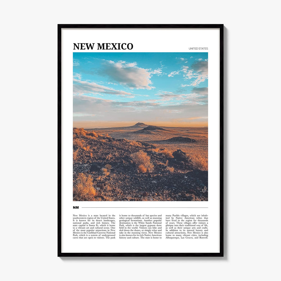 New Mexico Travel Poster, framed poster mockup
