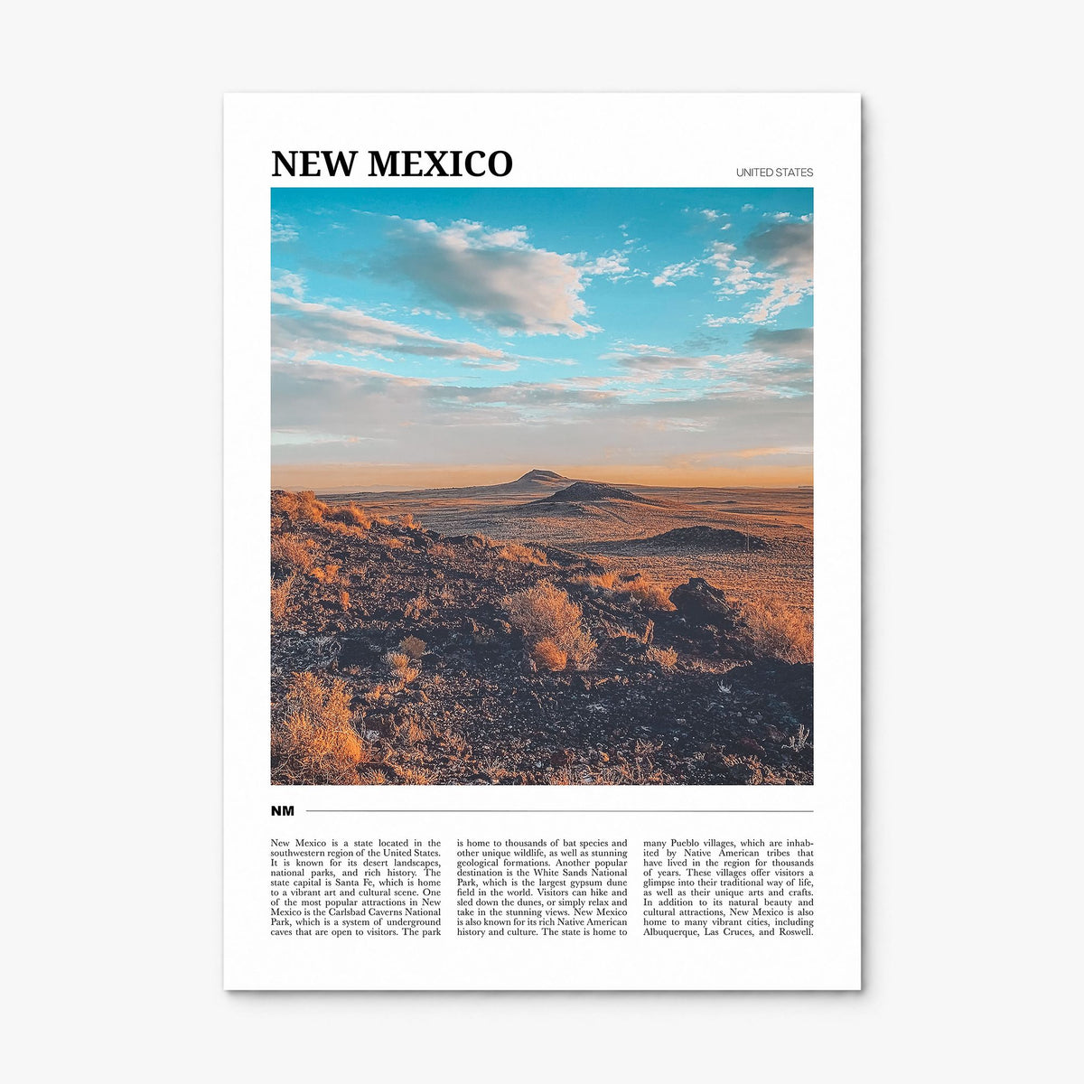 New Mexico Travel Poster, print only (unframed)