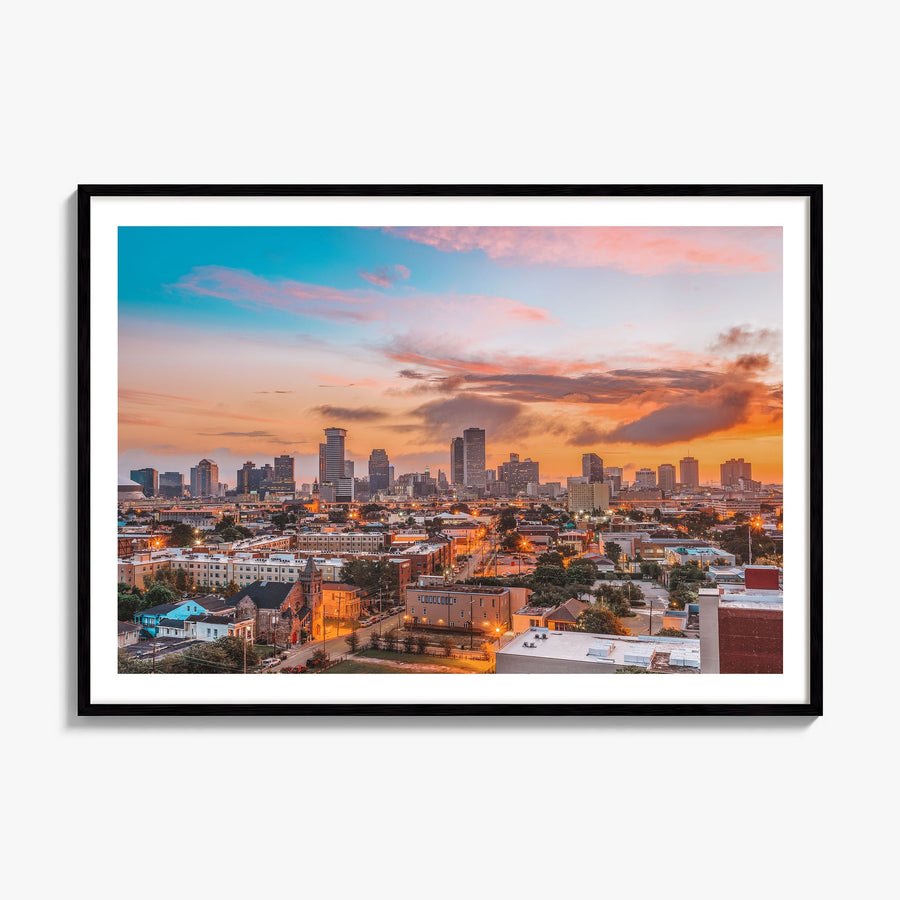 New Orleans Photo Poster, framed poster mockup, white border