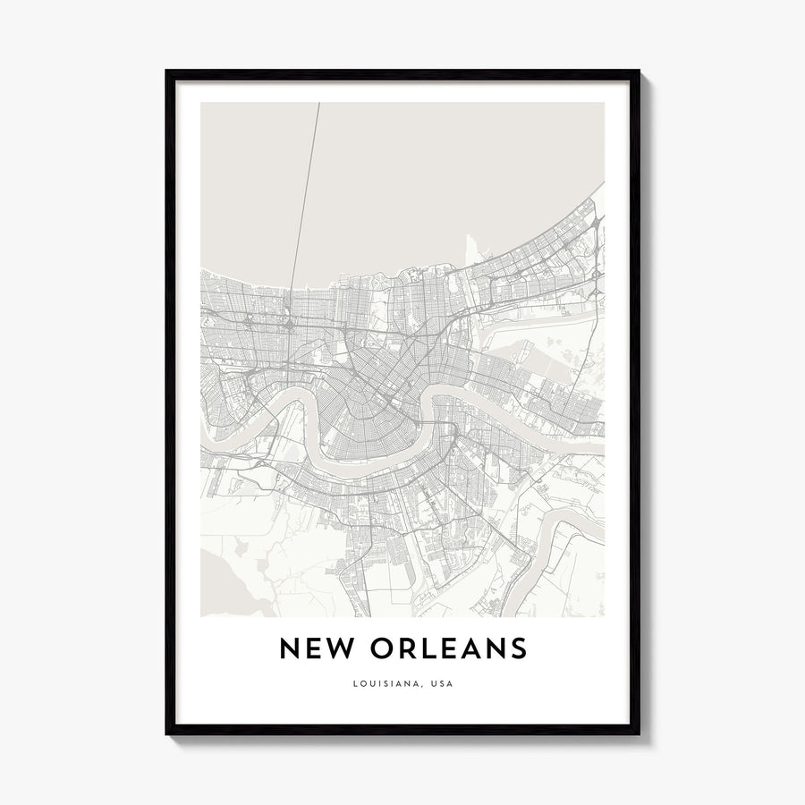 New Orleans Map Poster, framed poster mockup
