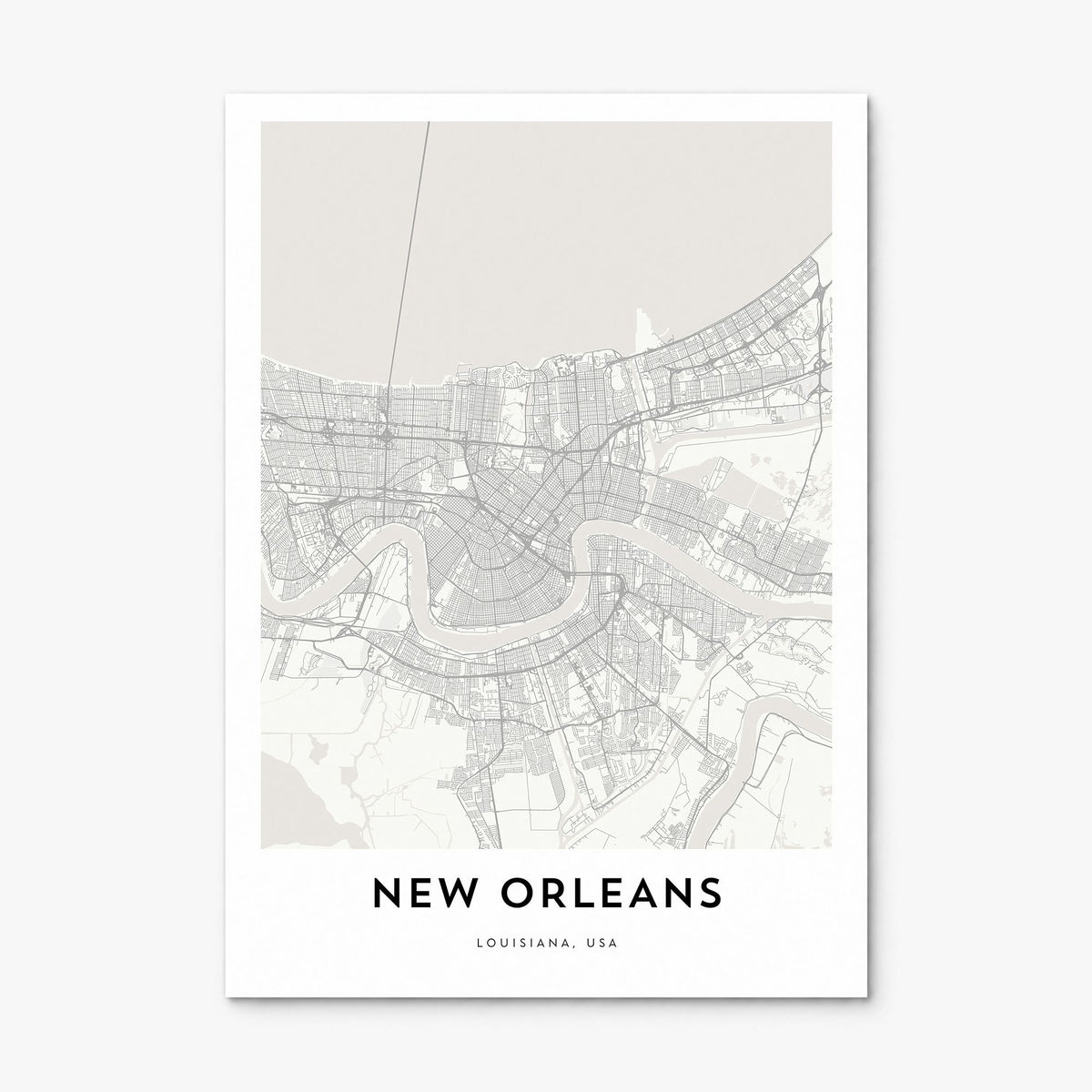 New Orleans Map Poster, print only (unframed)
