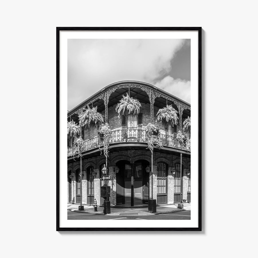 New Orleans no. 1 black & white photo poster of Louisiana, USA – vertical wall art, unframed print shown in interior mockup