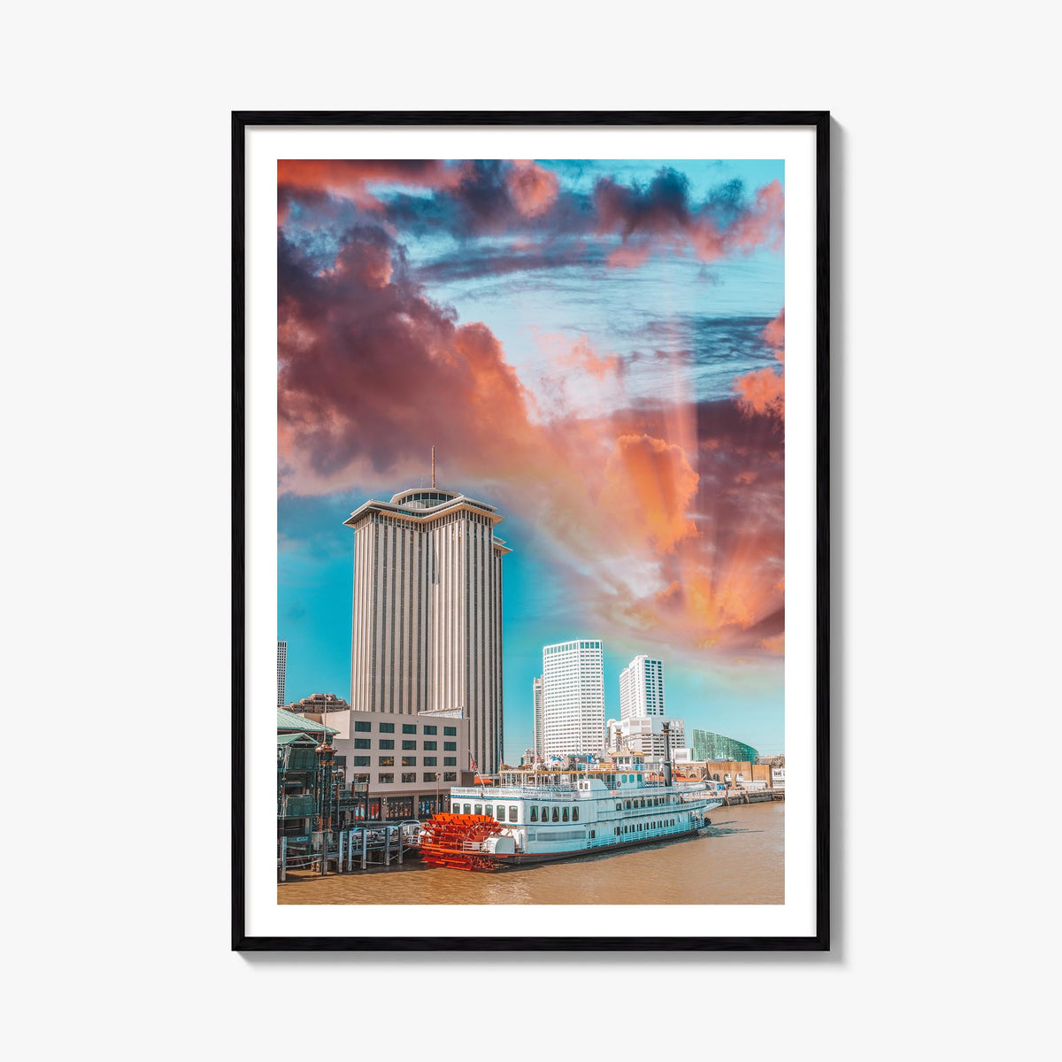 New Orleans no. 2 colorful photo poster of Louisiana, USA – vertical wall art, unframed print shown in interior mockup