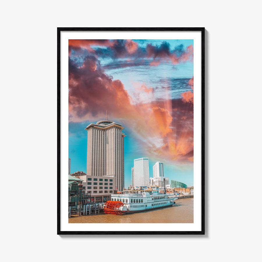 New Orleans no. 2 colorful photo poster of Louisiana, USA – vertical wall art, unframed print shown in interior mockup