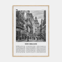 New Orleans No 2 Poster Natural Wood / 8x12 in Nbourhood Travel B&W Poster