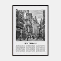 New Orleans No 2 Poster Black Wood / 8x12 in Nbourhood Travel B&W Poster